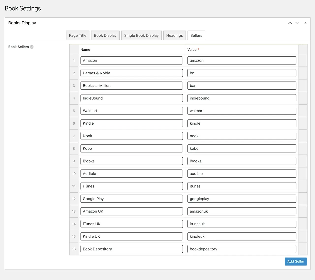Kresley Cole website admin settings page