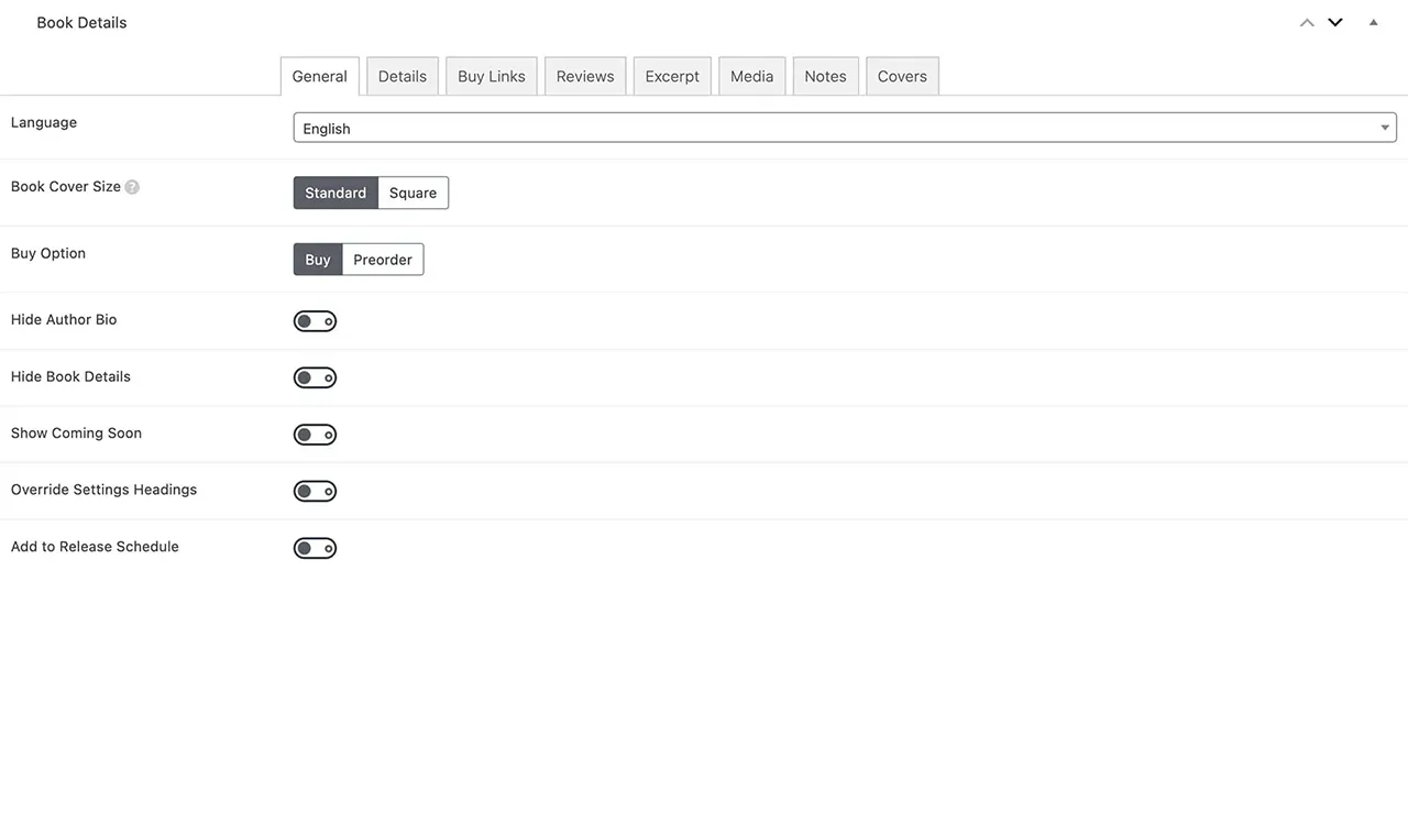 Kresley Cole website admin settings page