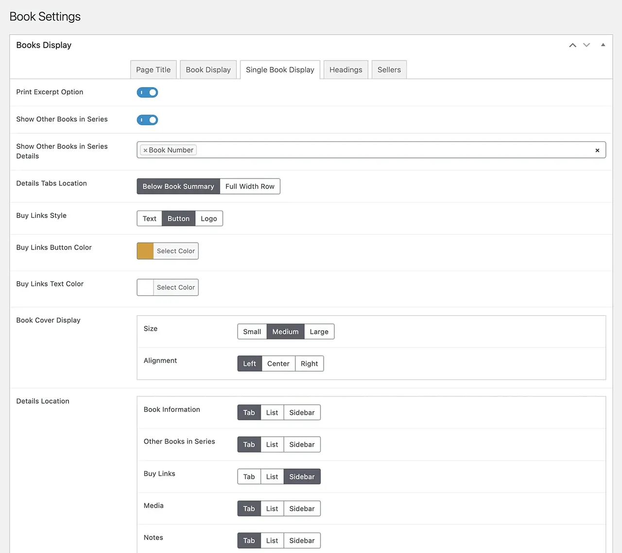 Kresley Cole website admin settings page
