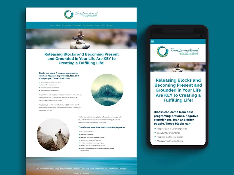 Transformational Healing Solutions website screen capture